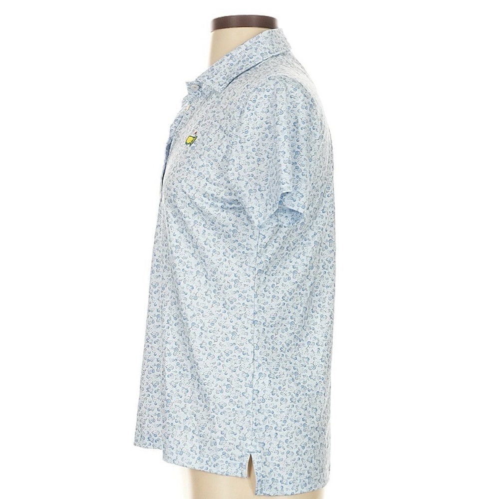 Peter Millar Masters Light Blue Patterned Polo Si… - image 4